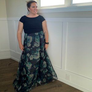 Ignite Navy & Floral Evening Gown